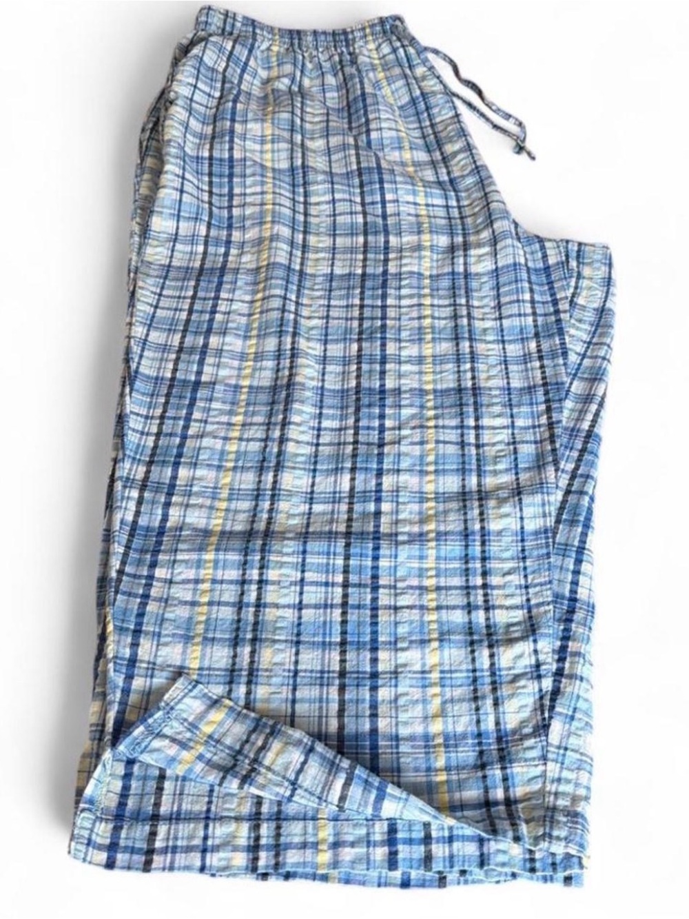 Women’s plus size capris by Bobbie Brooks. High waist cotton blue plaid. 2X 20W